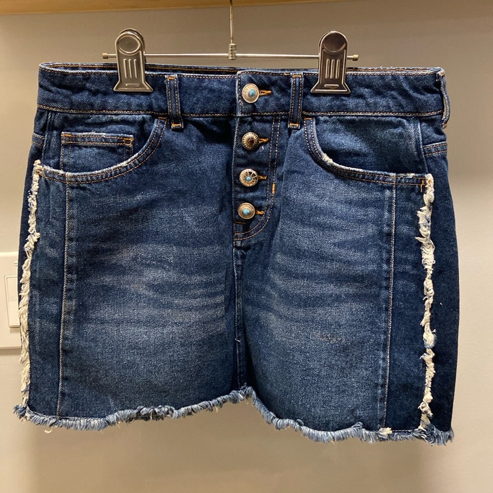 ZARA BASIC / Z1975 DENIM / Denim Mini skirt / Size Large
